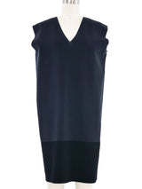 Celine Black and Navy Knit Shift Dress Dress arcadeshops.com
