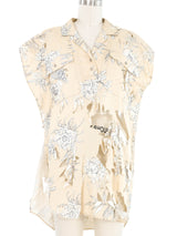 Maison Margiela Chrysanthemum Print Cut Up Shirt Top arcadeshops.com