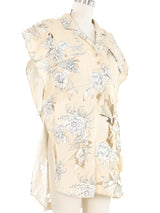 Maison Margiela Chrysanthemum Print Cut Up Shirt Top arcadeshops.com