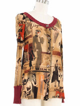 1996 Jean Paul Gaultier Press Clippings Mesh Cardigan Top arcadeshops.com