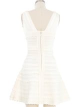 Herve Leger Ivory Scalloped Flare Dress Dress arcadeshops.com