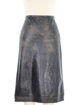 Jean Paul Gaultier Cracked Leather Skirt Bottom arcadeshops.com