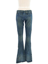 Henry Duarte Lace Up Low Rise Pieced Flared Denim Bottom arcadeshops.com