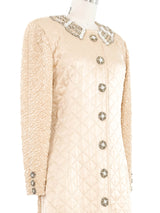 1980s Quilted Panel Ruched Coat Dress Jacket arcadeshops.com