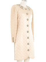 1980s Quilted Panel Ruched Coat Dress Jacket arcadeshops.com