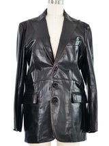 Katharine Hamnett Leather Blazer Jacket arcadeshops.com