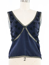 Prada Bead Embellished Mesh Inset Tank Top arcadeshops.com