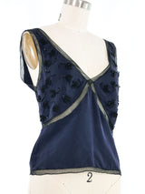 Prada Bead Embellished Mesh Inset Tank Top arcadeshops.com