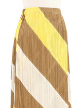 Issey Miyake Pleats Please Colorblock Stripe Skirt Bottom arcadeshops.com