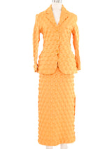 2000 Issey Miyake Mustard Egg Crate Skirt Suit Suit arcadeshops.com