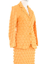 2000 Issey Miyake Mustard Egg Crate Skirt Suit Suit arcadeshops.com