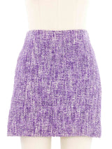 1996 Prada Purple Tweed Mini Skirt Bottom arcadeshops.com