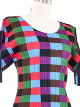Issey Miyake Pleats Please Multicolor Check Top Top arcadeshops.com