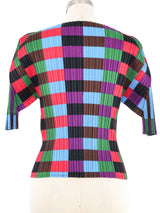 Issey Miyake Pleats Please Multicolor Check Top Top arcadeshops.com