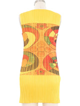 1998 Issey Miyake Pleats Please Abstract Yellow Print Sleeveless Top Top arcadeshops.com