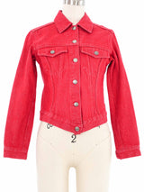 1999 Gucci Fitted Red Trucker Jacket Jacket arcadeshops.com