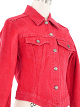 1999 Gucci Fitted Red Trucker Jacket Jacket arcadeshops.com