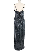 Black Floral Sequined Tank Dress Dress arcadeshops.com