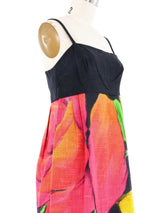 Neiman Marcus Floral Linen Dress Dress arcadeshops.com