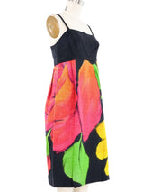 Neiman Marcus Floral Linen Dress Dress arcadeshops.com