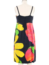 Neiman Marcus Floral Linen Dress Dress arcadeshops.com