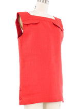 Valentino Red Linen Tunic Top arcadeshops.com