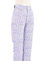 Gianni Versace Violet Printed Denim Bottom arcadeshops.com