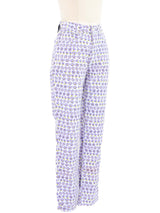 Gianni Versace Violet Printed Denim Bottom arcadeshops.com