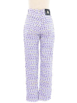 Gianni Versace Violet Printed Denim Bottom arcadeshops.com