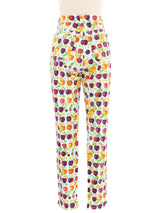 Versace Jeans Couture Cherry Printed Denim Bottom arcadeshops.com