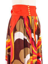 Emilio Pucci Orange Printed Midi Skirt Bottom arcadeshops.com