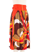 Emilio Pucci Orange Printed Midi Skirt Bottom arcadeshops.com