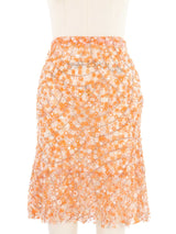 Oscar De La Renta Pastel Beaded Silk Skirt Bottom arcadeshops.com