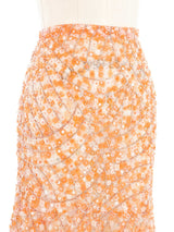 Oscar De La Renta Pastel Beaded Silk Skirt Bottom arcadeshops.com