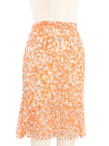 Oscar De La Renta Pastel Beaded Silk Skirt Bottom arcadeshops.com