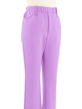 Issey Miyake Purple Stretch Flare Trousers Bottom arcadeshops.com