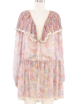 Christian Dior Floral Gauze Babydoll Top Top arcadeshops.com