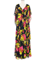 Vicky Tiel Floral Handkerchief Dress Dress arcadeshops.com