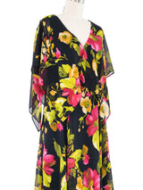 Vicky Tiel Floral Handkerchief Dress Dress arcadeshops.com