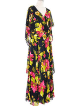 Vicky Tiel Floral Handkerchief Dress Dress arcadeshops.com