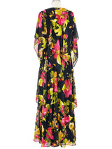 Vicky Tiel Floral Handkerchief Dress Dress arcadeshops.com