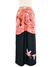 1970s Wave Printed Jersey Maxi Skirt Bottom arcadeshops.com