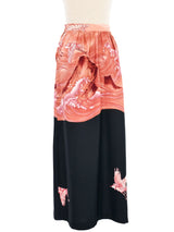 1970s Wave Printed Jersey Maxi Skirt Bottom arcadeshops.com