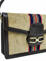 Velour Stripe Handbag Accessory arcadeshops.com
