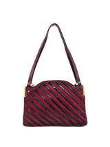 Burgundy Suede And Snakeskin Handbag Accessory arcadeshops.com