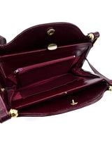 Burgundy Suede And Snakeskin Handbag Accessory arcadeshops.com