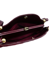 Burgundy Suede And Snakeskin Handbag Accessory arcadeshops.com