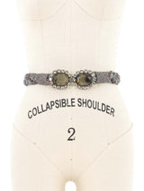 Gray Rhinestone Buckle Rope Belt Accessory arcadeshops.com