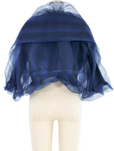 Issey Miyake Blue Chiffon Overlay Top Top arcadeshops.com