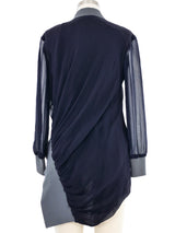 Yohji Yamamoto Asymmetrical Navy Zip Jacket Jacket arcadeshops.com